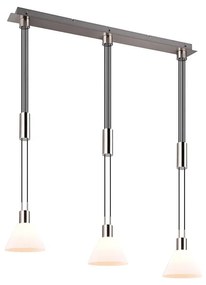 Φωτιστικό Κρεμαστό Trio Lighting Stanley 319500307 Νίκελ Ματ με Λευκό Γυαλί