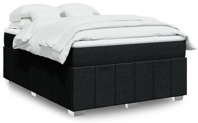 vidaXL Κρεβάτι Boxspring με Στρώμα Μαύρο 160x200 εκ. Υφασμάτινο