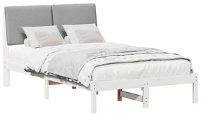 vidaXL Σκελετός Κρεβατιού Λευκό και ανοιχτό γκρι 135 x 190 cm
