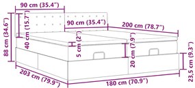 Οθωμανικό κρεβάτι με στρώματα Cappucino 180x200cm Faux Leather - Καφέ