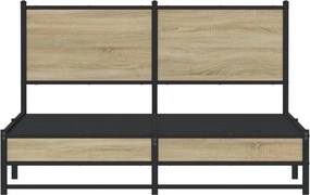 vidaXL Σκελετός Κρεβ. Χωρίς Στρώμα Sonoma Δρυς 140x190 εκ. Μεταλλικό