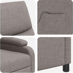 vidaXL Κάθισμα μασάζ Taupe Ύφασμα