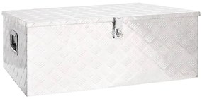 vidaXL Κουτί Αποθήκευσης Ασημί 100x55x37 εκ. από Αλουμίνιο