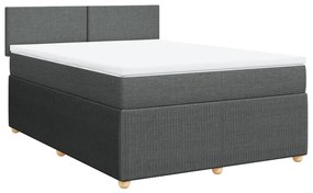 ΚΡΕΒΑΤΙ BOXSPRING ΜΕ ΣΤΡΩΜΑ ΣΚΟΥΡΟ ΓΚΡΙ 140X190 ΕΚ. ΥΦΑΣΜΑΤΙΝΟ 3289745