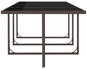 vidaXL Σετ Τραπεζαρίας Εξ. Χώρου 13 τεμ. Καφέ Συνθ. Ρατάν με Μαξιλάρια