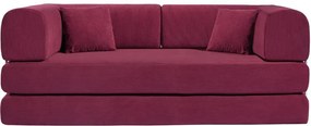 Compressed Nextdeco τριθέσιος καναπές-κρεβάτι μπορντώ 200x100x75εκ.