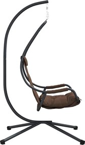 vidaXL Κρεμαστή καρέκλα αυγό Ατσάλι 94 x 107 x 196,5 εκ. Καφέ