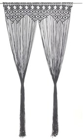 vidaXL Κουρτίνα Μακραμέ Ανθρακί 140 x 240 εκ. Βαμβακερή