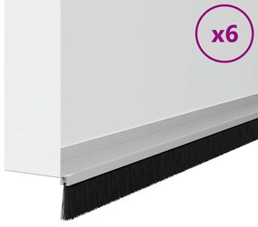 vidaXL Αυτοκόλλητες σφραγίδες πόρτας 6 pcs Ασημί 100 cm