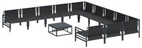 vidaXL Σετ Καναπέ Κήπου 12 pcs Ανθρακί Ατσάλι