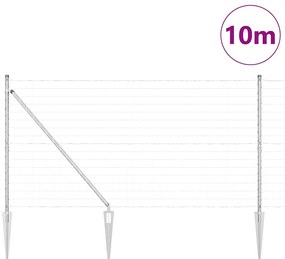 vidaXL Φράχτης με Στήλες. Ασημί 1.4 x 10 m Ατσάλι