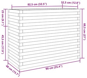 Ζαρντινιέρα Καφέ Κεριού 90x40x68,5 εκ. από Μασίφ Ξύλο Πεύκου - Καφέ