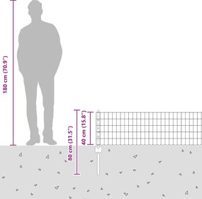 vidaXL Περίφραξη Euro με Στήλη 10 x 0,4 m Γαλβανισμένος Χάλυβας Ασημί