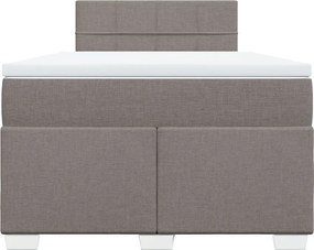 vidaXL Κρεβάτι Boxspring με Στρώμα Taupe 120x200 εκ. Υφασμάτινο