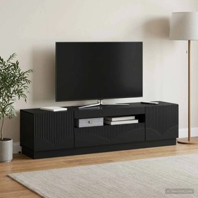 vidaXL Ντουλάπα LED Τηλεόρασης Μαύρο Επεξεργασμένο Ξύλο