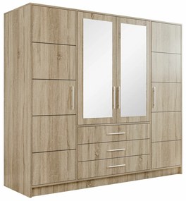 Ντουλάπα Honolulu A102, Sonoma οξιά, 200x196x58cm, Πόρτες ντουλάπας: Με μεντεσέδες
