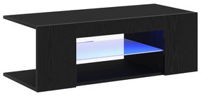 vidaXL Ντουλάπα τηλεόρασης με LED φώτα Μαύρη Δρυς 90x39x30 εκ από επεξεργασμένο ξύλο
