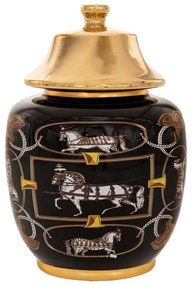 Βάζο Με Σχέδια 88136 18x26,5cm Black-Gold Ceramic