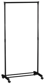 Κρεμάστρα Δαπέδου ArteLibre SMITH Τροχήλατη Μαύρο Μέταλλο 74.5x41.5x157cm