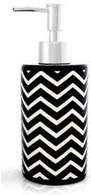 Δοχείο Κρεμοσάπουνου Wave 03057.001 Black-White Spirella Κεραμικό