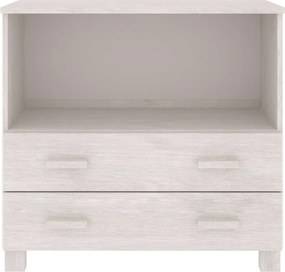 vidaXL Ντουλάπι HAMAR Λευκό 85 x 35 x 80 εκ. από Μασίφ Ξύλο Πεύκου