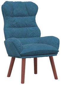 vidaXL Χαλαρωτική Πολυθρόνα Μπλε 69 x 74 x 93 εκ. Βελούδο