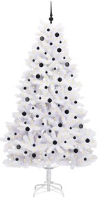 vidaXL Τεχνητό Χριστουγεννιάτικο Δέντρο με Άξονα με βάση Λευκό 240 cm