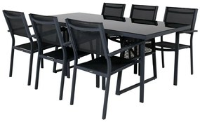 Σετ Τραπέζι και καρέκλες Dallas 1043, Επεξεργασμένο γυαλί, 59 kg, Μέταλλο | Epipla1.gr