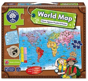 World Map Puzzle + Poster Orchard Toys