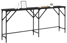 vidaXL Τραπέζι κονσόλας Μαύρη δρυς 180 x 29 x 75 εκ Επεξεργασμένο ξύλο