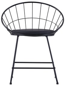 Καρέκλες Τραπεζαρίας 6 τεμ. Μαύρες Ατσάλι/Καθίσματα Δερματίνης - Μαύρο