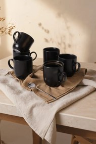 Stewehome Σετ 6 τεμαχίων ματ μαύρα κεραμικά κούπες Μαύρο