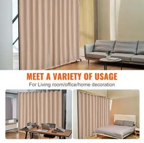 VEVOR Room Divider Portable Panel Room Divider with Wheels Privacy Screen Brown