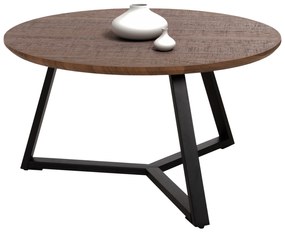 ΤΡΑΠΕΖΙ ΣΑΛΟΝΙΟΥ ΣΤΡΟΓΓΥΛΟ ROCKET HM9586.04 MDF WALNUT-ΜΑΥΡΗ ΣΑΓΡΕ ΒΑΣΗ Φ80x42Υεκ.