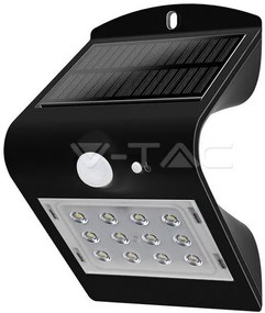 Ηλιακό Φωτιστικό LED V-TAC 1.5W με Αισθητήρα Solar Wall Light Φως Ημέρας 4000K Μαύρο 8277