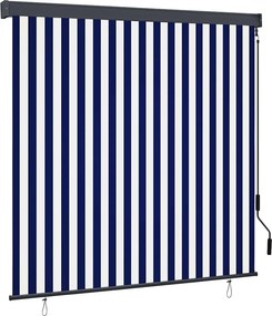 vidaXL Ρόλερ Μπλε και άσπρο 180 x 250 cm Ύφασμα και Αλουμίνιο