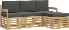 vidaXL Σειρά Καναπέ Εξωτερικού 4 pcs Άσπρο και Ανθρακί