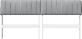 vidaXL Ταπετσαρισμένο κεφαλάρι Ανοιχτό γκρι 160 cm