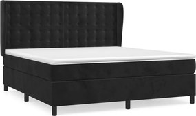 vidaXL Κρεβάτι Boxspring με Στρώμα Μαύρο 160x200 εκ. Βελούδινο