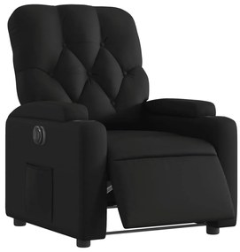 vidaXL Πολυθρόνα Ανακλινόμενη Ηλεκτρική Μαύρη από Συνθετικό Δέρμα