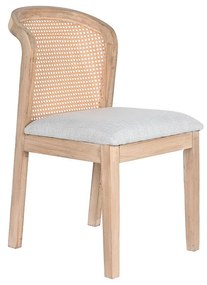 Καρέκλα Τραπεζαρίας DKD Home Decor Έλατο πολυεστέρας Ανοιχτό Γκρι (46 x 61 x 86 cm)