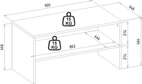 Τραπεζάκι σαλονιού Eleva Megapap χρώμα sapphire oak 90x44,6x46,4εκ.