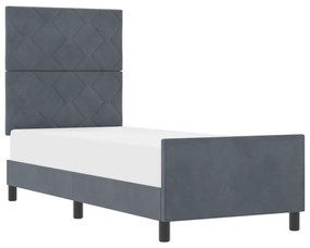 vidaXL Κρεβάτι Σκελετός Σκούρο Γκρι 80x200 εκ. Βελούδο
