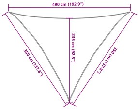 Σκίαστρο Ιστιοπλοΐας Γκρι 3,5x3,5x4,9μ. 100% Πολυεστέρας Oxford - Γκρι