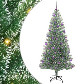 vidaXL Τεχνητό Δέντρο Χριστουγέννων με Χιόνι και Φώτα LED 210 cm