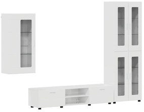 vidaXL Σετ επίπλου τηλεόρασης FLORIN 3 pcs Υψηλής γυαλάδας λευκό