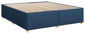 vidaXL Κρεβάτι Boxspring με Στρώμα Μπλε 180x200 εκ. Υφασμάτινο