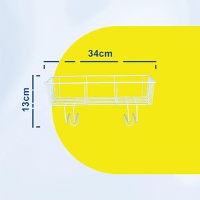 Ράφι Μπάνιου Τύπου Καλάθι 34x15x13cm Άσπρο ή Μαύρο - Άσπρο
