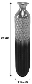 Διακοσμητικό βάζο Onna Inart μέταλλο σε χρυσή και μαύρη απόχρωση Φ15.7x80.6εκ