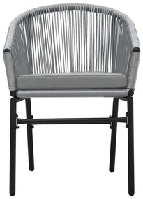 vidaXL Σετ Τραπεζαρίας Κήπου 9 Τεμαχίων Γκρι